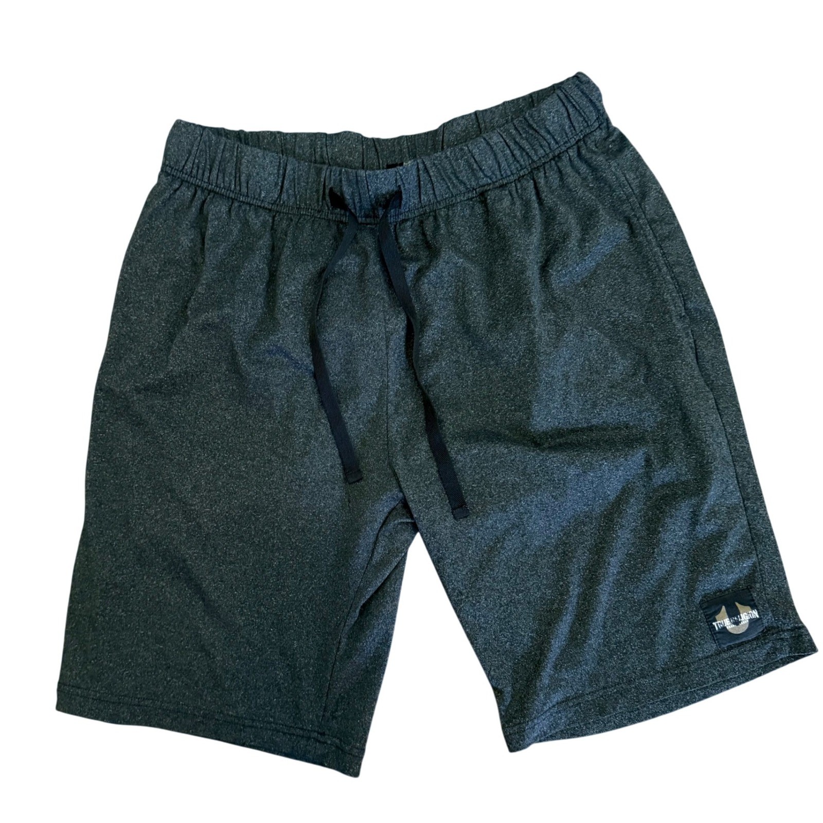 True Religion Men Athletic Shorts Black Heather Drawstring Waist Size M 32/34 thumbnail 2