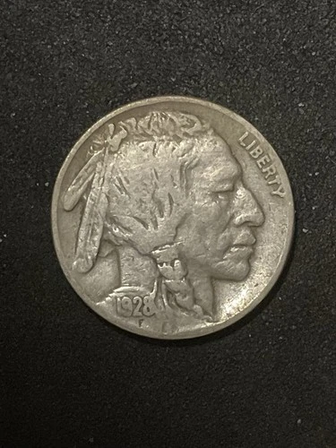 1928P Buffalo Nickel US Five Cent Coin Free Shipping