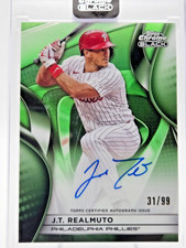 2025 Topps Chrome Black J.T. Realmuto Auto On Card Green 31/99 Phillies Encased