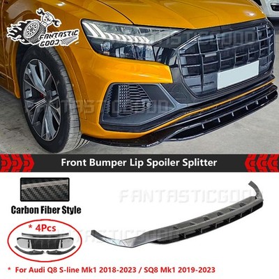 For Audi Q8 S-line SQ8 MK1 2018-2023 GT Style Carbon Fiber Front Bumper Lip Kit