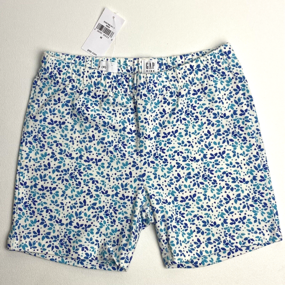 Girls Shorts Gap Size Medium Pull On Print Stretch Jersey Blue