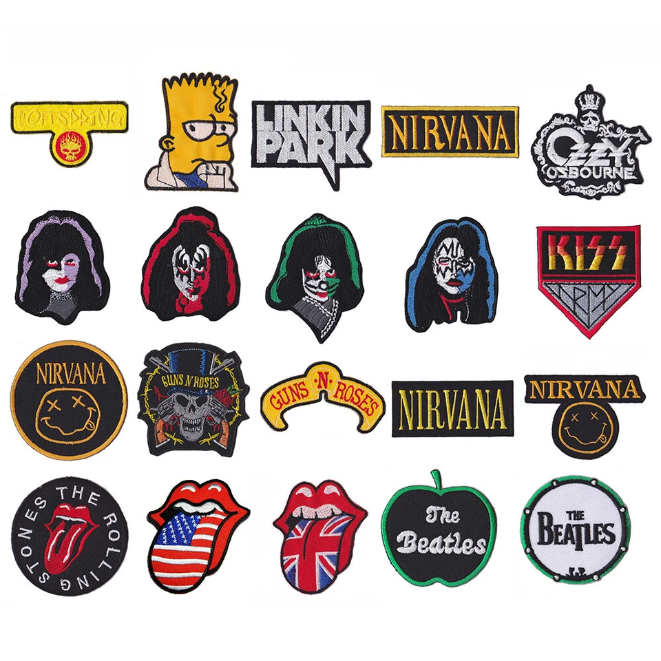 Wholesale Band Music Rock Punk Heavy Metal Reggae HipHop Iron on Patch Random - Image 3 of 4