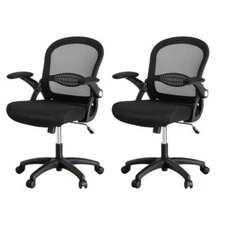 NNEDSZ Artiss 2x Mesh Office Chair Computer Gaming Desk Chairs Work Study Mid Ba