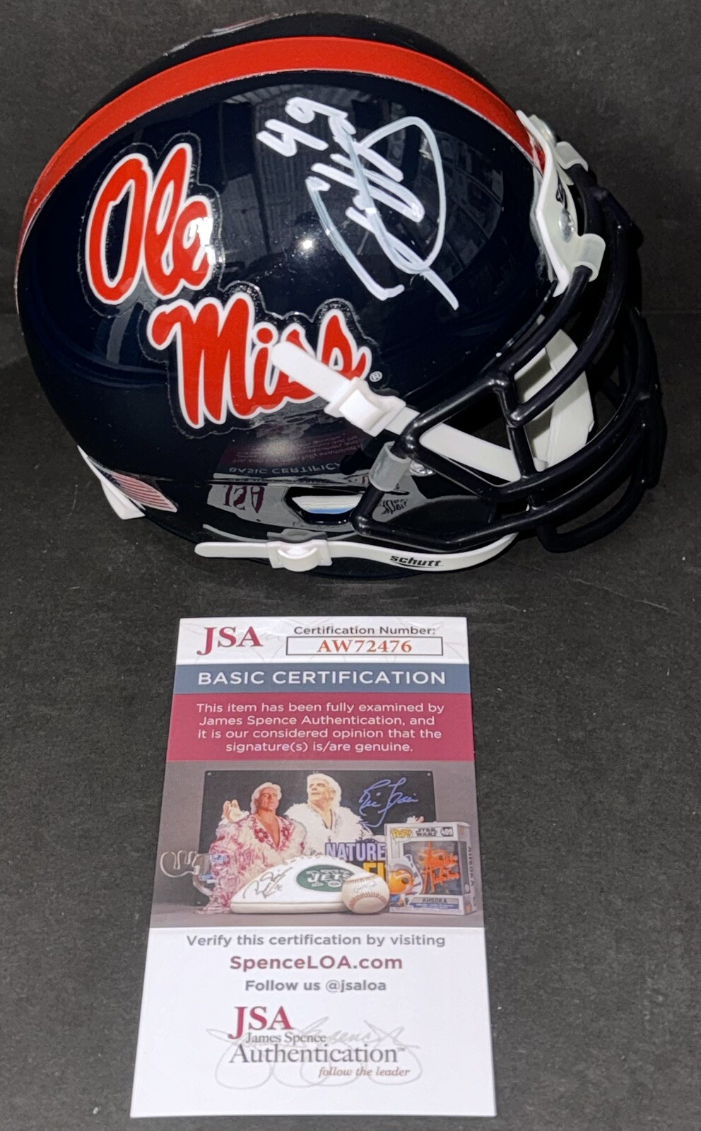 Patrick Willis Autographed Signed Ole Miss Rebels Mini Helmet JSA COA 