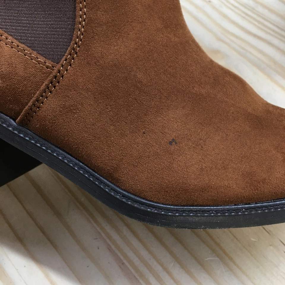 Liz Claiborne Boots Womens 7 Wide Ellison Western Chelsea Brown Ankle Top Casual - Image 2 of 4