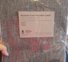 2 West Elm Belgian linen melange unlined slate 48 X 108 drapes curtains New