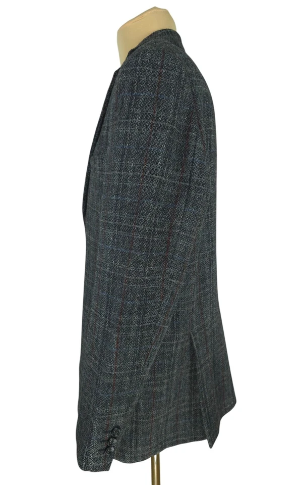 Harris Tweed Mens Gray Check Wool Blazer Jacket Size EU 54 / US 44 / XXL - Image 4 of 4
