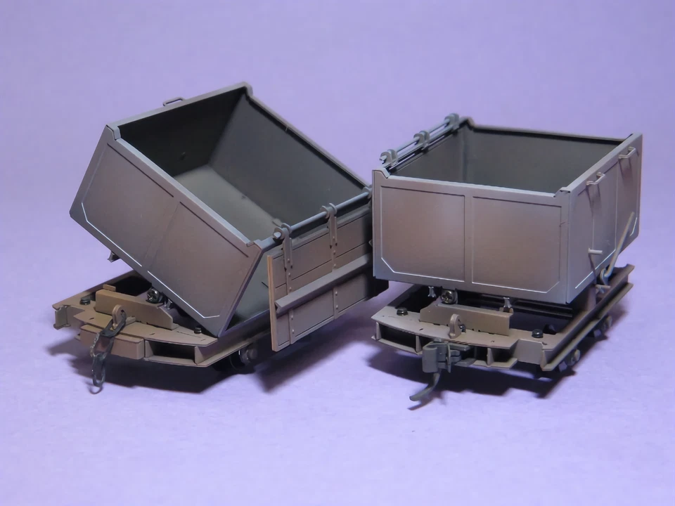 On30/On2/On18 DB Narrow Gauge Ore Car 2 Cars Kit Mining Wagon Tipper Dumper 0e - Image 2 of 4