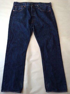 Levis 501 Regular Fit Button Fly Blue Denim Jeans Men's Size