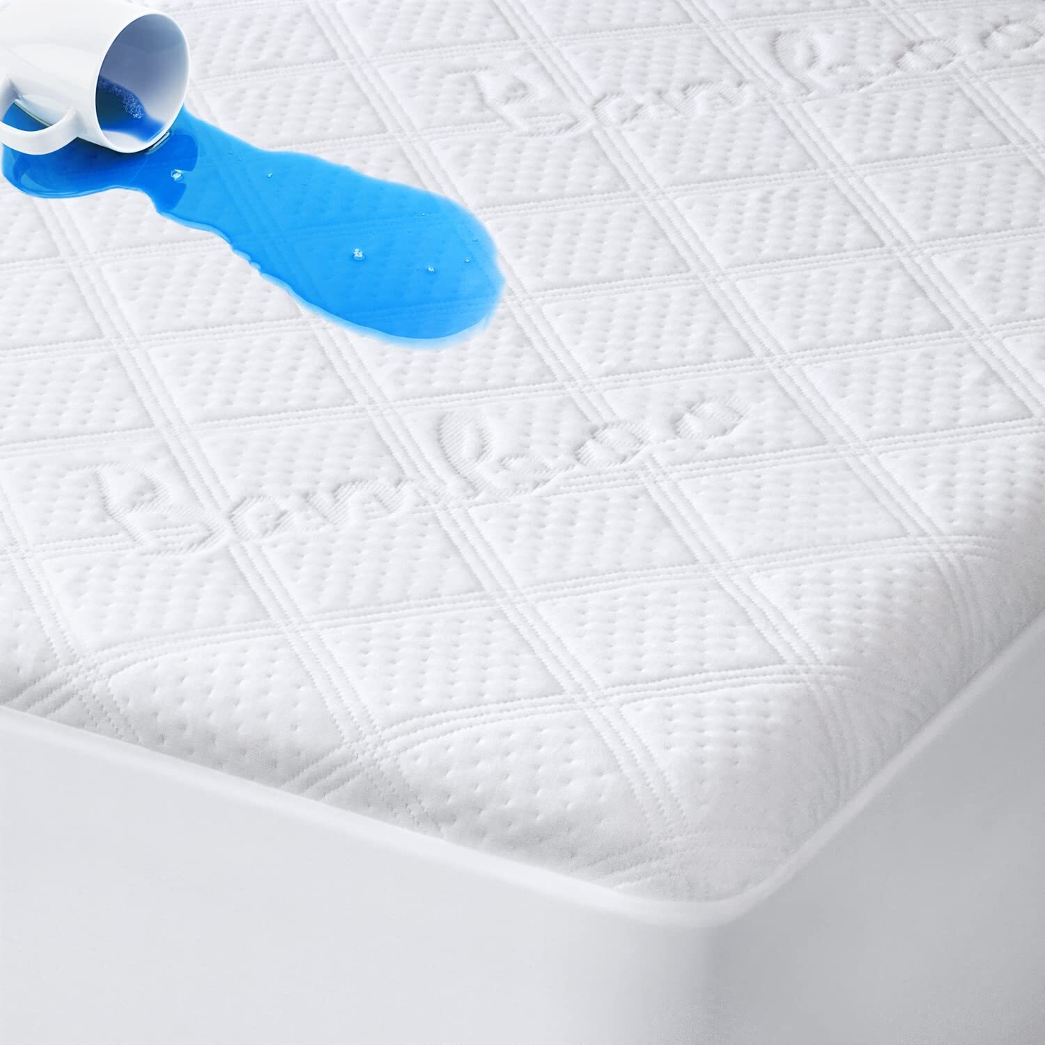 King Mattress Protector, Waterproof Noiseless Mattress Cover with Deep Pocket...