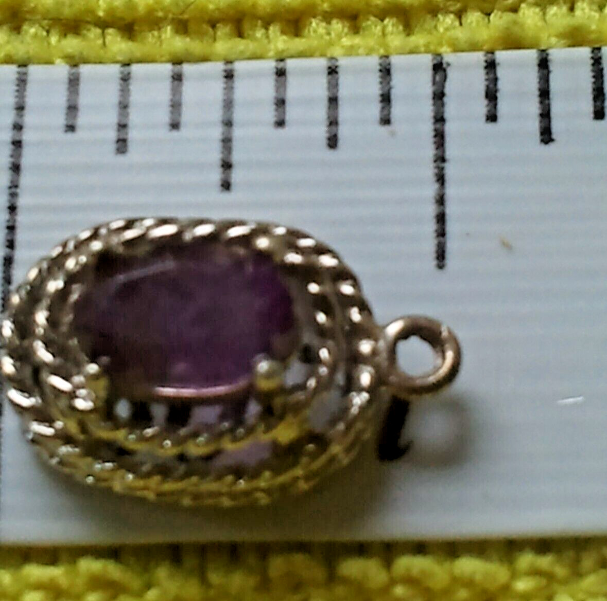 Sterling Silver Solid 925 Amethyst Scroll Oval Pe… - image 5