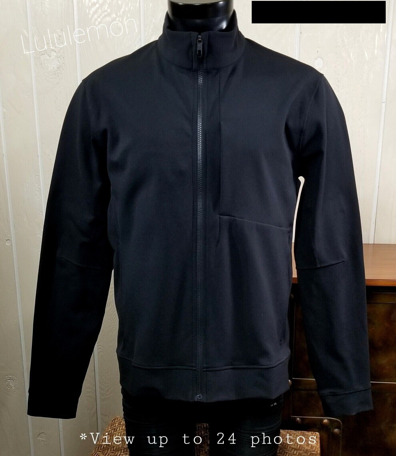 Lululemon Mens XL Black Full Zip Mock Neck Track Jacket Long Sleeve