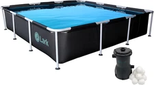 9' X 24" Square Metal Frame above Ground Pool with 530 Gallon Filtration Pump
