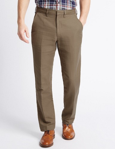 Mens Linen Trousers New M\u0026S WFB 