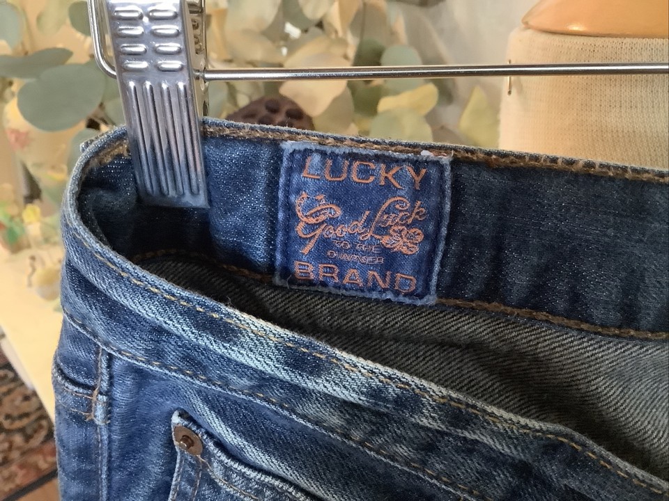 Lucky Brand 221 Original Straight Jeans Mens Size 36x32 Dark Blue Denim