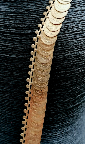 ANTICA PARTICOLARE COLLANA ETNICA A MEDAGLIE VOTIVE OTTONE, INDIA / CEYLON, 1900 - Foto 5 di 24