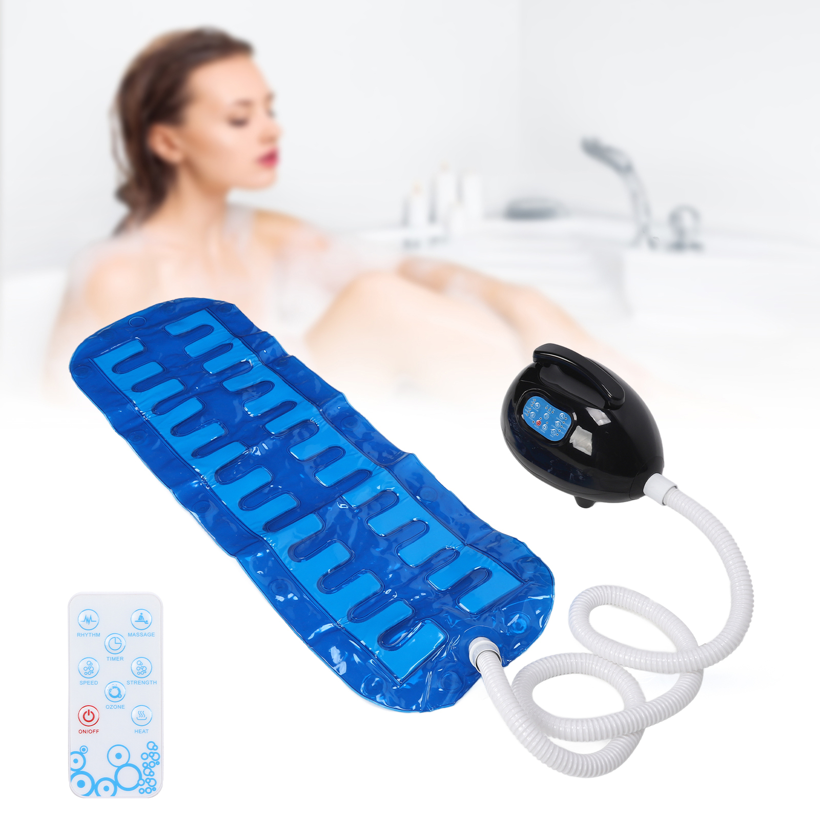 (US Plug 110V)Electric Bathtub Bubble Massage Mat 3 Gear Full Body