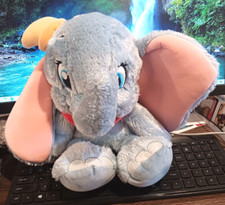 DISNEY 12" BABY DUMBO BLUE ELEPHANT W/ PINK FLOPPY EARS PLUSH STUFFED ANIMAL