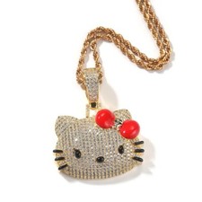 Hello Kitty red bow Pendant Necklace tennis chain /Rope Chains