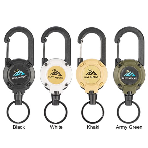 White Rope Keychain Outdoor Wire Rope Keychain Retractable Key Chain Telescopic Keychain ...