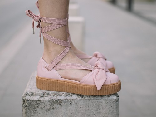 PUMA FENTY - 365794 01 - Women's "BOW CREEPER SANDAL" by Rihanna - PINK - Size 7 - Picture 7 of 9