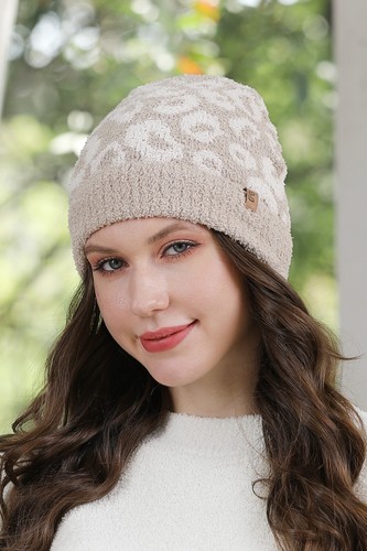 ComfyLuxe Leopard Pattern Beanie w/ Ribbed Cuff - Picture 2 of 16