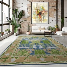 WILLIAM MORRIS ARTS & CRAFTS LoomBloom Multi Sizes Handmade Wool Area Rug BLUE