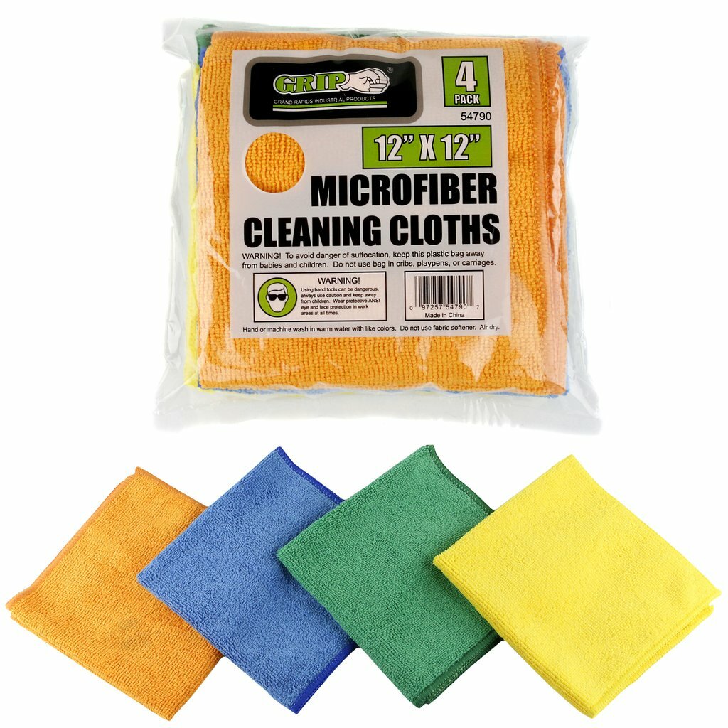 4 Pack Microfiber Cleaning Cloths 12&quot; x 12&quot; Nonabrasive Cloth | eBay