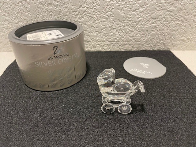 Swarovski Crystal Baby Carriage Figurine 7473NR000005