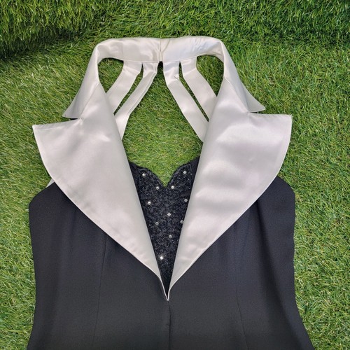 Vintage Ever Beauty Inc New York schwarz weiß formelles Abendkleid Größe 8 hergestellt in den USA - Bild 17 von 21
