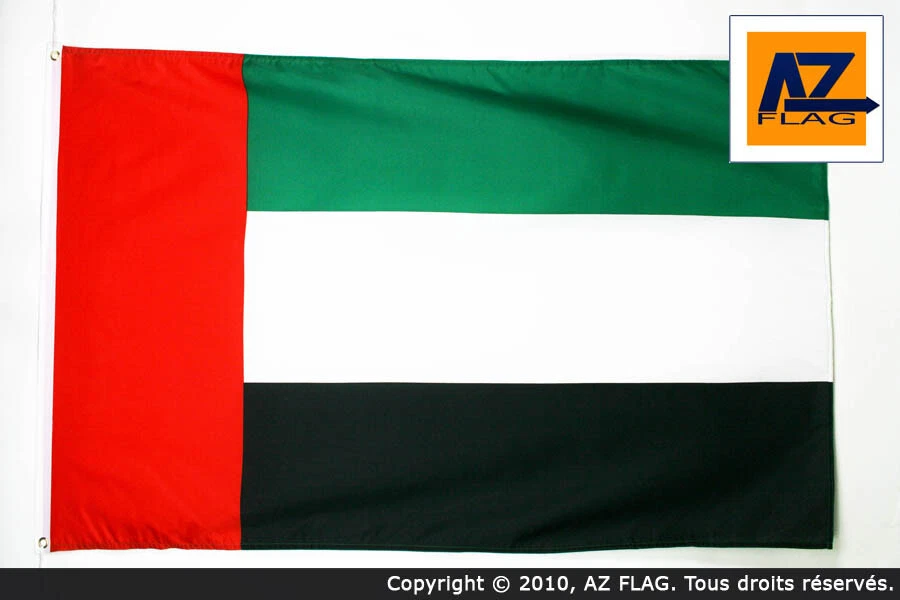 DRAPEAU EMIRATS ARABES UNIS 90x60cm - DRAPEAU ÉMIRATI 60 x 90 cm - DRAPEAUX - Ne - Photo 1/1