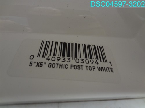 Vinyl Post Cap White 5"X5" Gothic Fencing Lightweight Outdoor Top 040933030941 - 第 6/7 張圖片