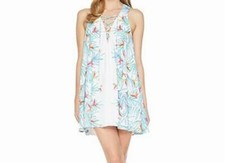 Show Me Your Mumu Women's White Palm Print Daryn Lace-Up Dress Size M