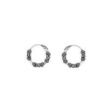 Bali Hoop Earrings Genuine Sterling Silver 925 Thickness 2.5 mm Diameter 128 mm