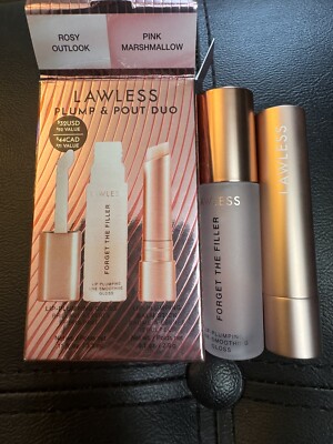 LAWLESS DUO Plump & Pout Lip Plumping Gloss & Lip Balm Stick Limited Edition NIB