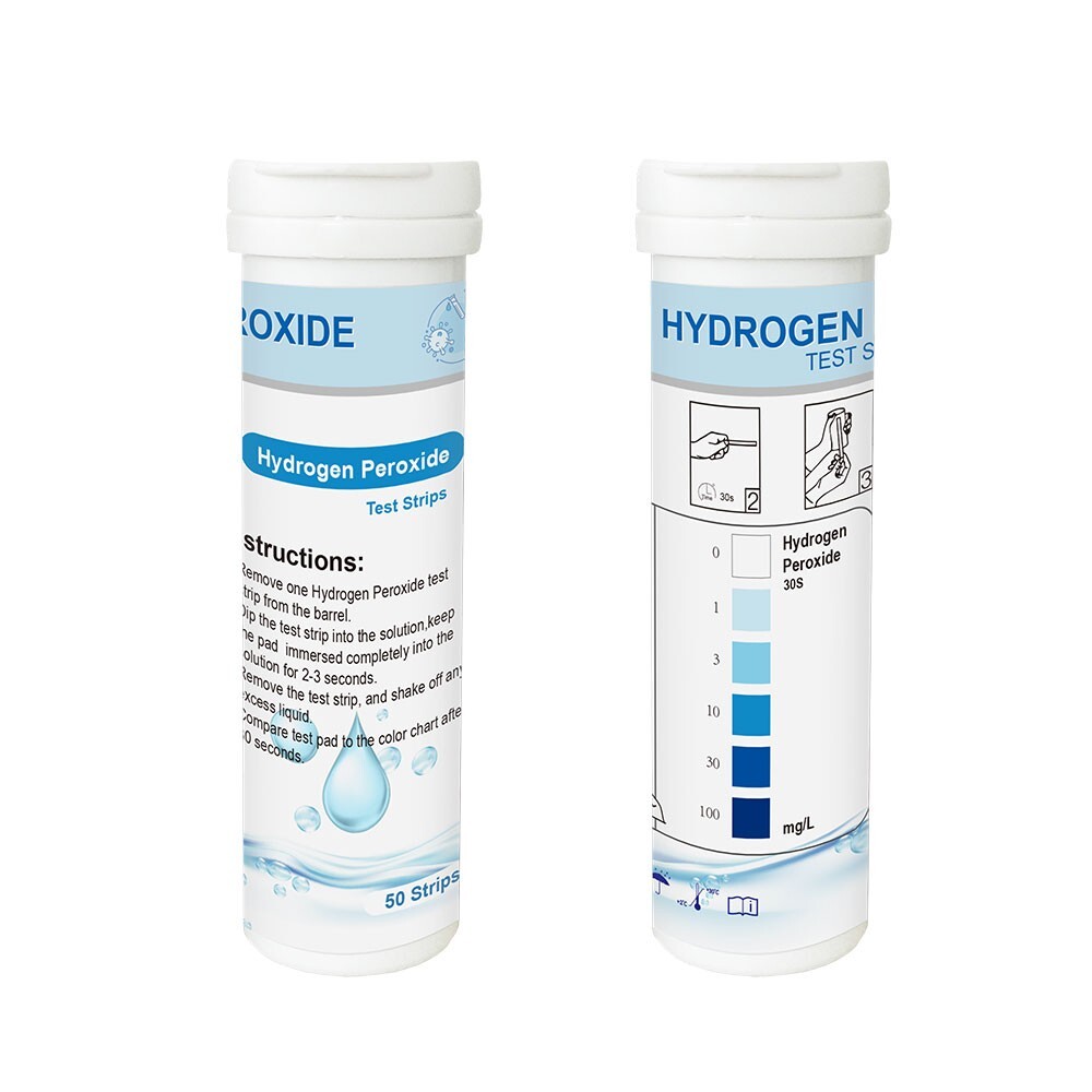 MERYDI-100PCS Hydrogen Peroxide H202 Test Strips,0-100 ppm,Pool Water Test Strip