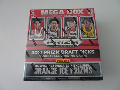 New 2021 Panini Prizm Draft Pick Basketball Trading Card Mega Box-60 Cards...