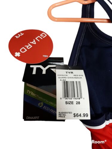 TYR Life Guard Swimsuit size 28 womens Red - Picture 3 of 7