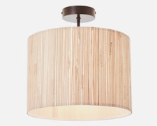 Ceiling Light Black Longshore Natural Seagrass Semi Flush Endon 101695