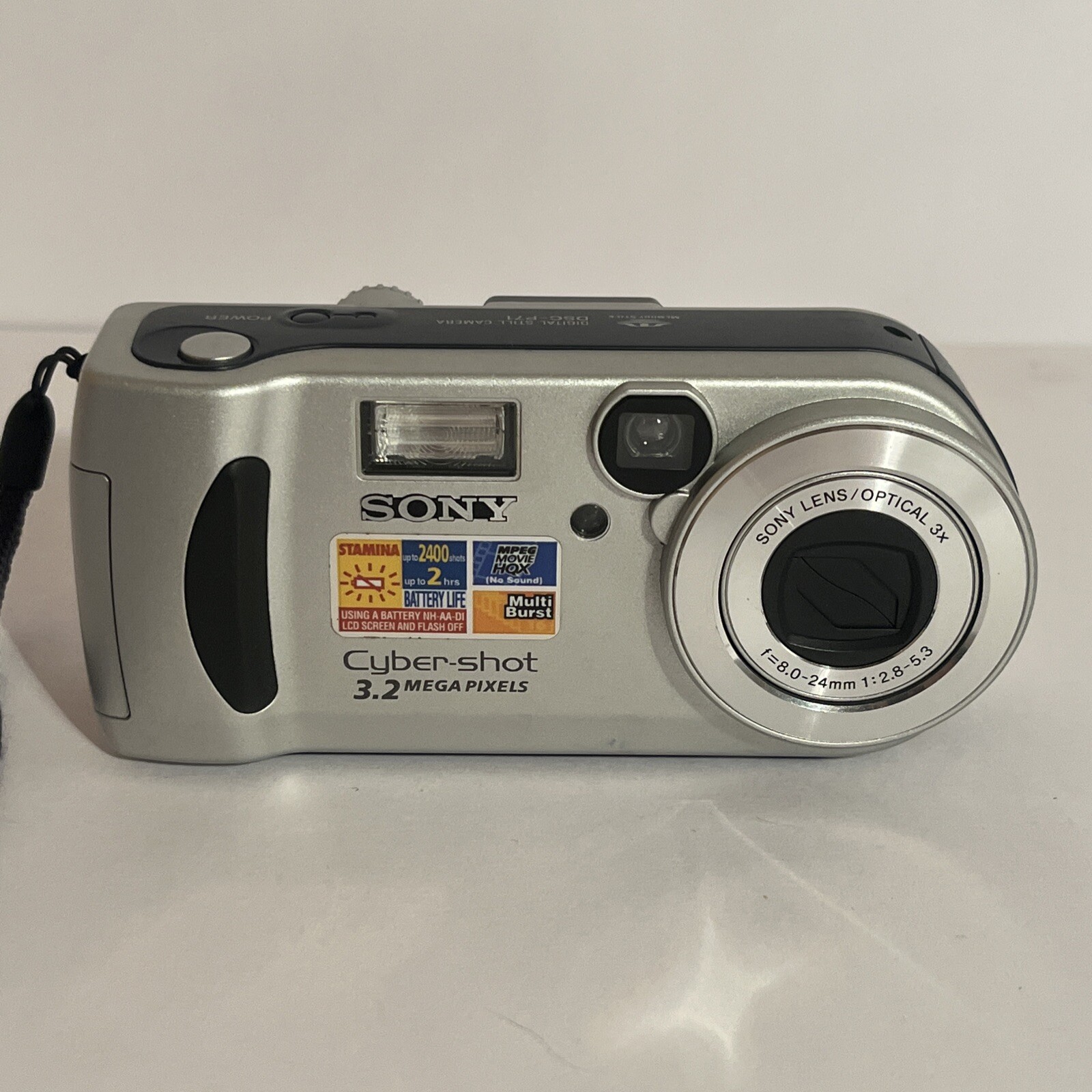 Sony Cybershot DSCP71 3.2 MP Compact Digital Camera Silver w 2 Memory