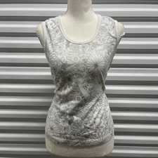 Vintage Floral Babydoll White Tank Small