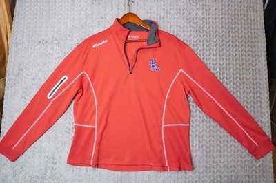 Columbia Ole Miss Rebels Quarter Zip Golf Pullover Red Men's XL