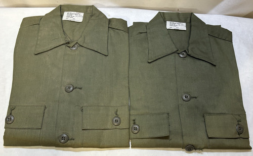 US Army Fatigue Utility OG Green Long Sleeve Shirts Lot of 2 Size Extra Small