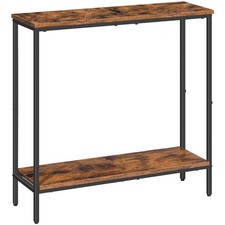 Mesa consola estrecha Hoobro 29,5 L sofá mesa detrás sofá almacenamiento de 2 niveles
