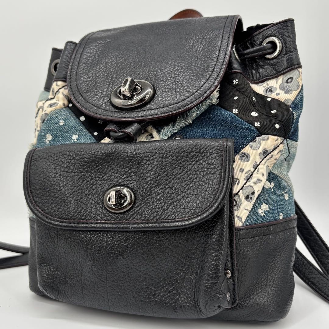 COACH Patchwork Backpack 37743 Canyon Denim Leath… - image 21
