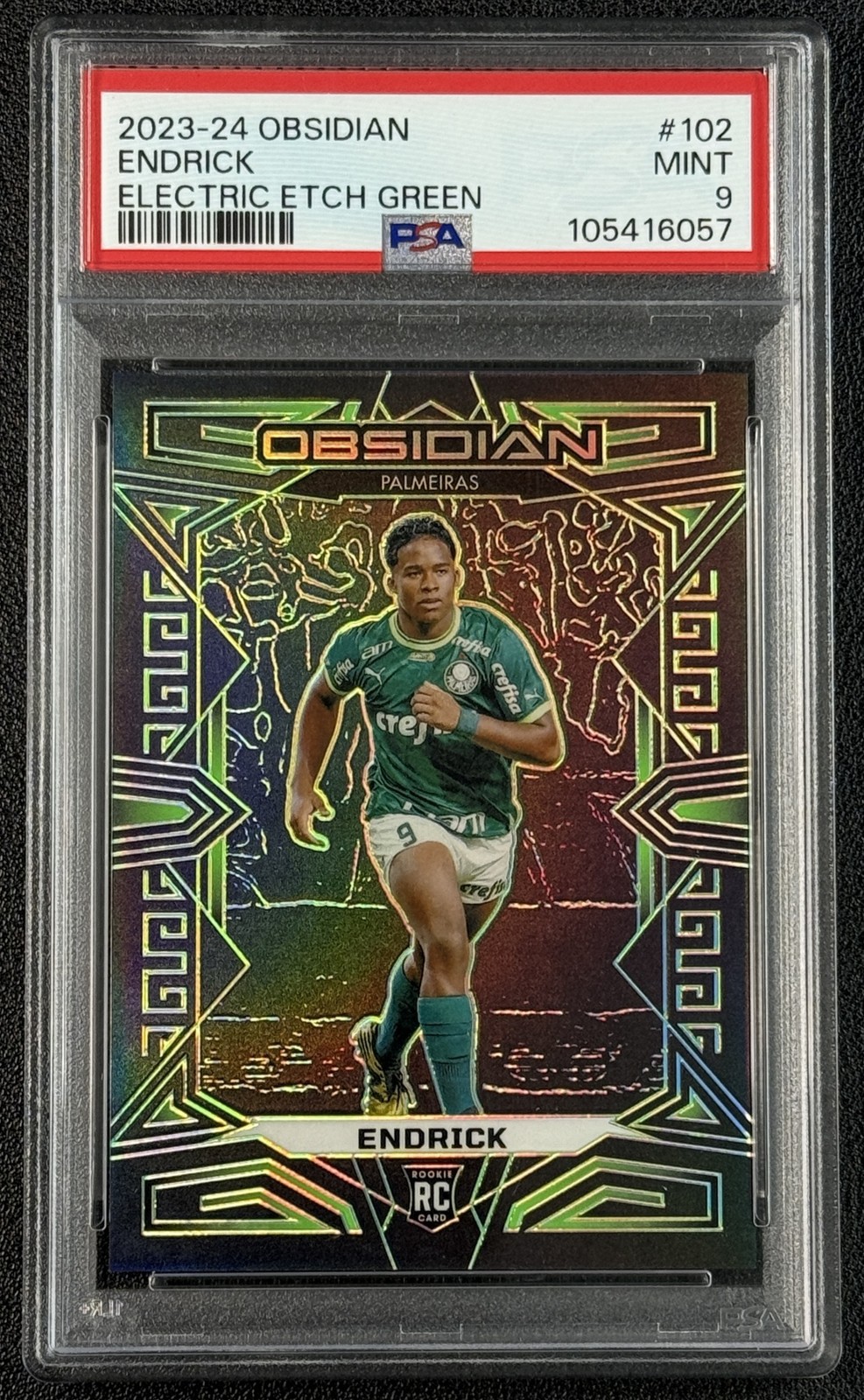 ENDRICK PSA 9 2023-24 PANINI OBSIDIAN #102 ROOKIE ELECTRIC ETCH GREEN RC 2/5