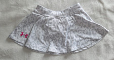 Girls Under Armour skirt size 12 M Gray Animal Print Pink Logo Tennis Golf