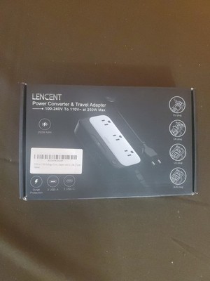 LENCENT Power Converter & Travel Adapter 100-240V to 110V 250W EU UK US AU Plug
