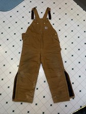 VINTAGE MADE IN USA Carhartt Mens 42 Regular Lined insulated Overalls Pants &Hat