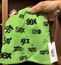 SP5DER Sex Skully Green Black Graphic Beanie ...